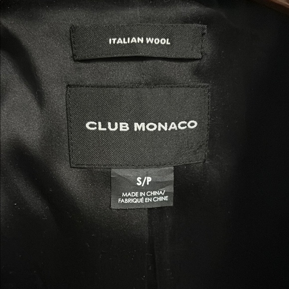 Club Monaco Black and Gray Leather Jacket - Picture 2 of 6